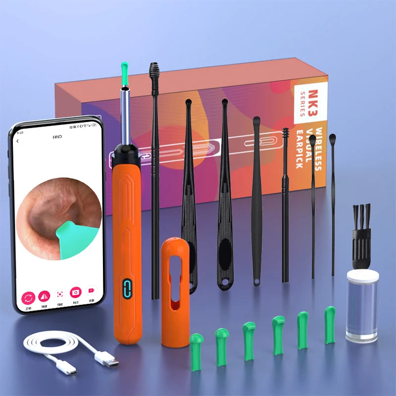 Ear Cleaner With Camera 6 LED Lights 3.6mm Lens WiFi Ear Wax Removal Tool Camera Take Video Photos HD Earpick Gifts