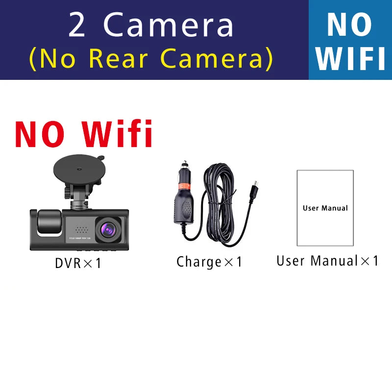 3 Camera WIFI Dash Cam Cabin Car Dvr 1080P Interior Vehicle Three Way Channel Dvrs Recorder Video Registrator Dashcam Camcorder