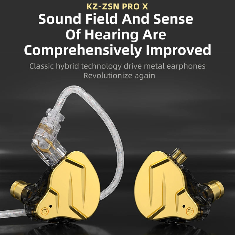 KZ ZSN PRO X 1BA+1DD Hybrid Drive HIFI Metal In Ear Earphone Sport Noise Cancelling Earbud Headset KZ ZAX ZSX AS10 ASF AS16 AS06