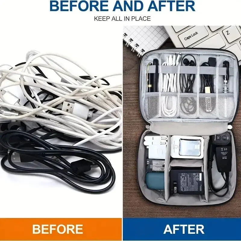 Multifunction Storage Bag Waterproof Electronics Organizer Portable Travel Cable Data Digital Gadget Makeup Zipper Organizer Bag