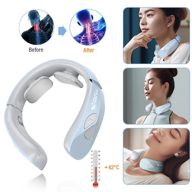 Electric Neck Massager EMS Pulse Rechargeable USB Cervical Traction