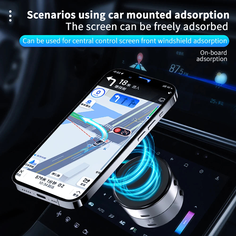 Intelligent Car Mount Phone Holder 15 W Wireless Charging Magnetic Attraction Technology Universal Vacuum Adsorption Bracket