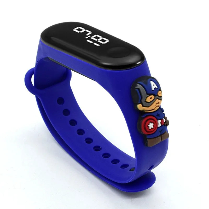 Cartoon Marvel Children's Watch  Fashion Watches Electronic Digital LED Display Watches Waterproof Holiday  Gift Kids Watches