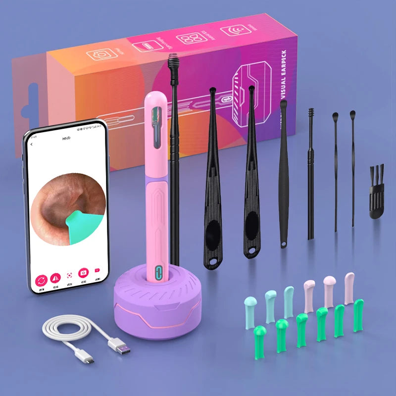 Ear Cleaner With Camera 6 LED Lights 3.6mm Lens WiFi Ear Wax Removal Tool Camera Take Video Photos HD Earpick Gifts